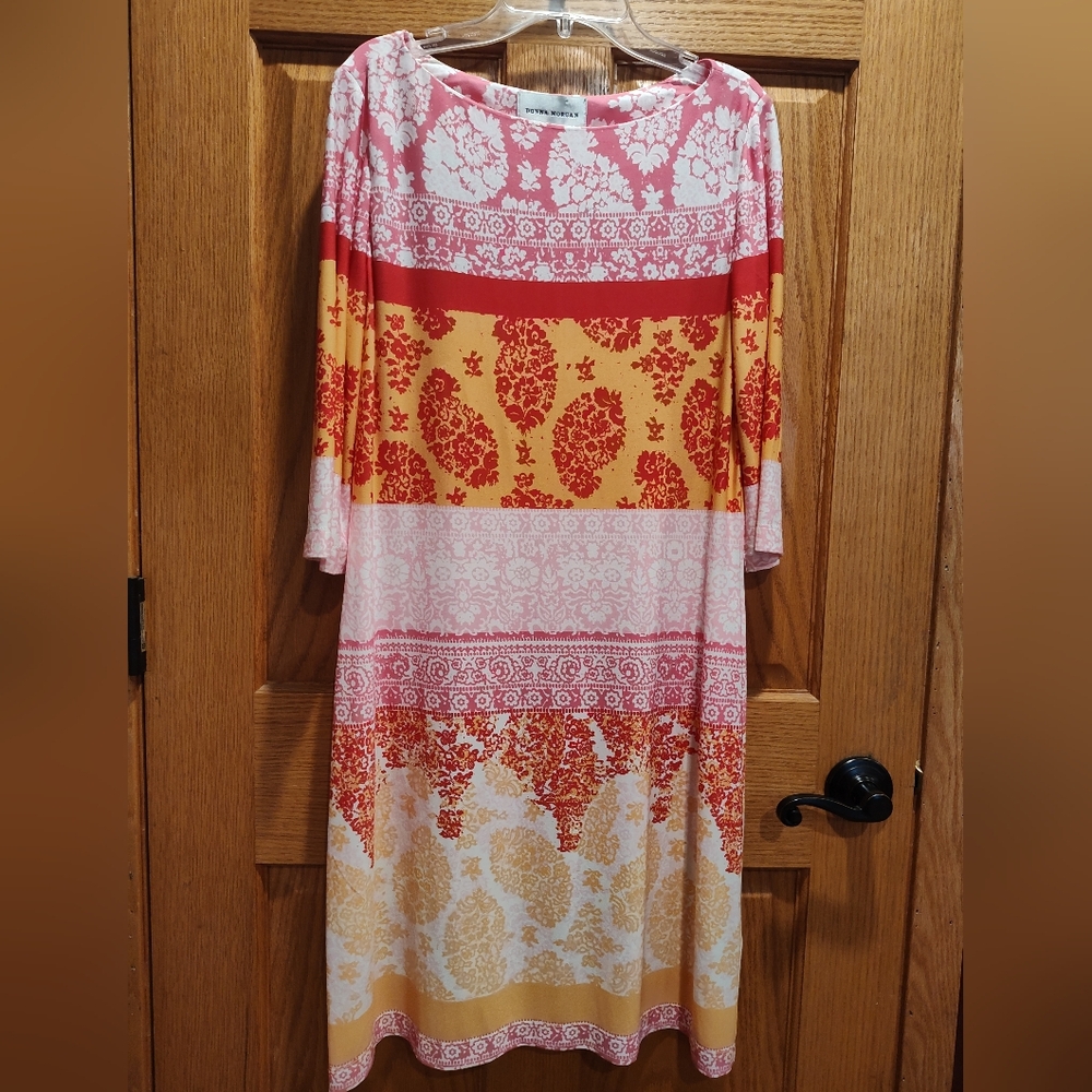Donna Morgan 3/4 Sleeve Shift Dress